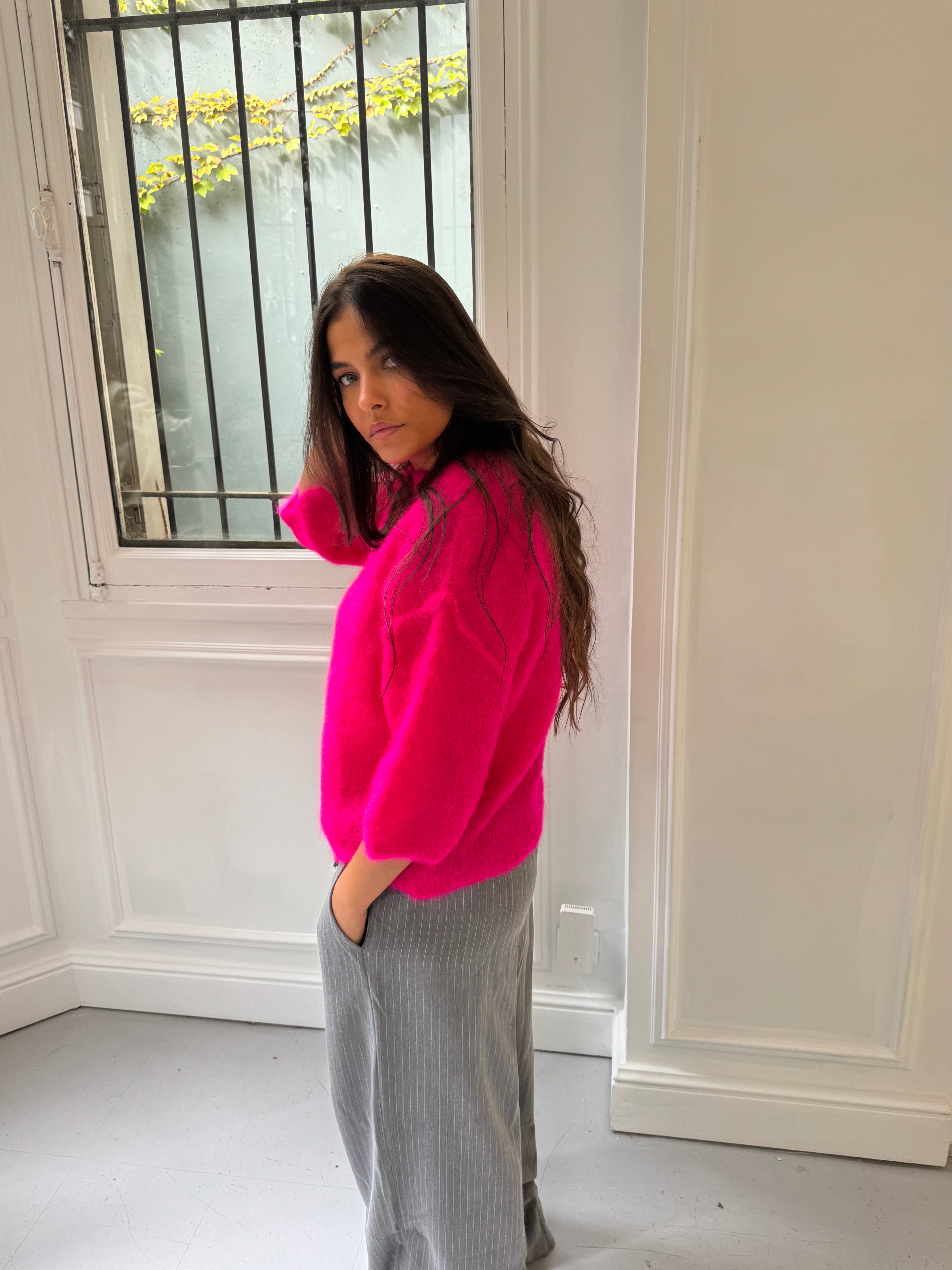 80 % Mohair-Pullover „Jodie“ in Fuchsienpink