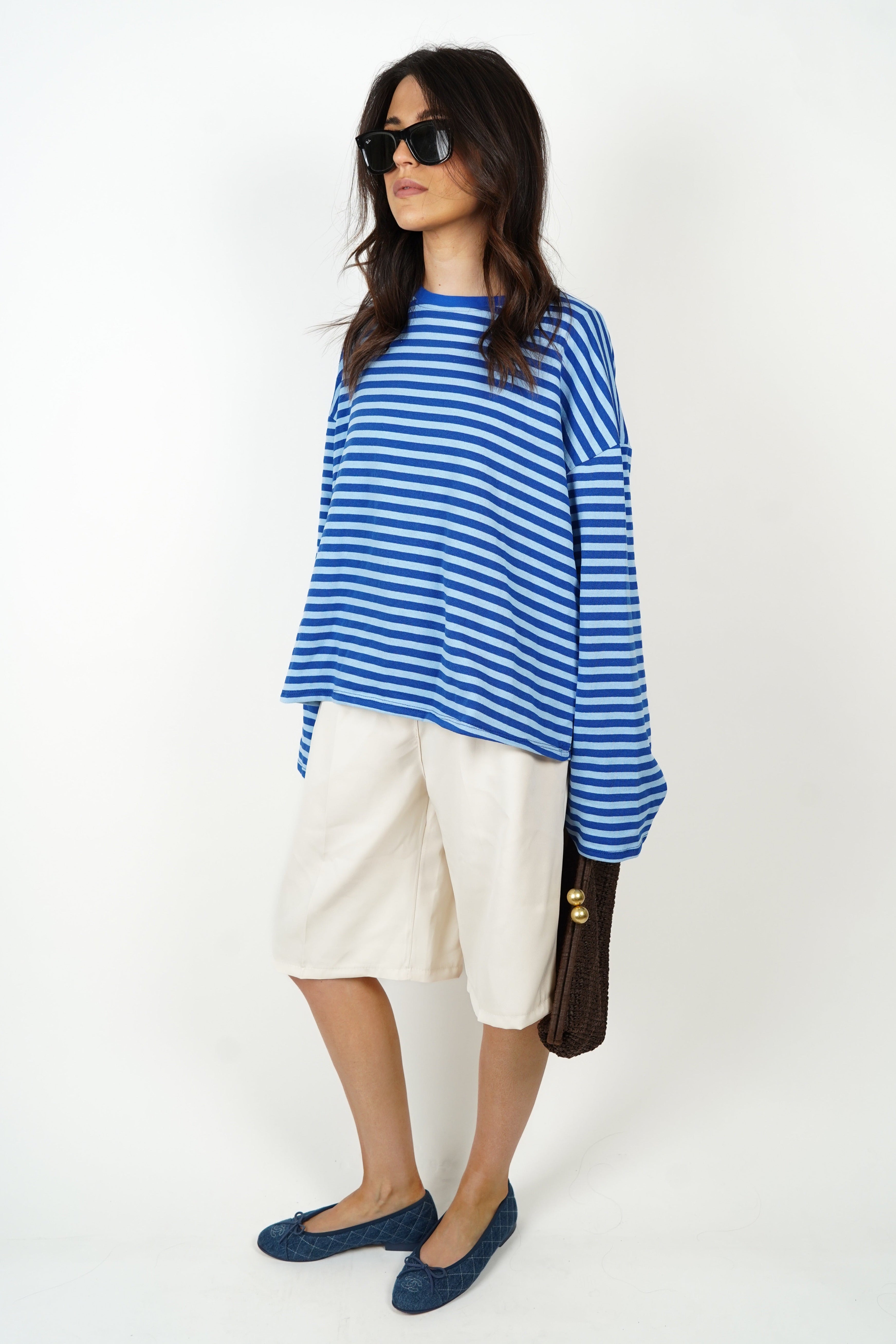 Tee-shirt Océane bleu ciel et bleu roi