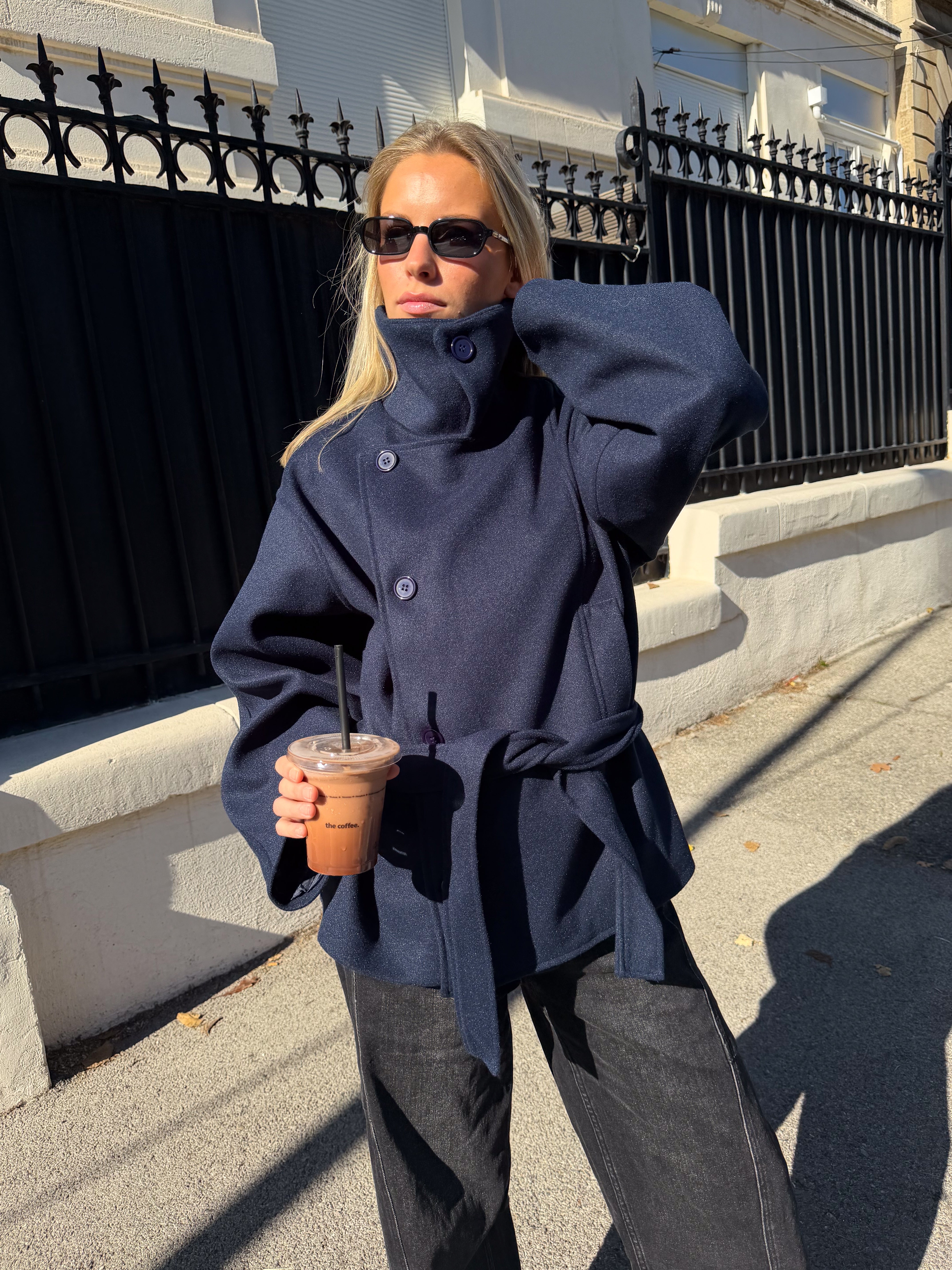 Roxane navy blue coat