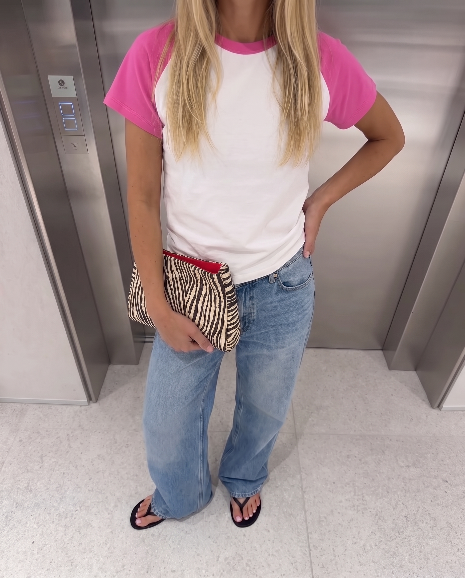 T-shirt Julia vit och rosa
