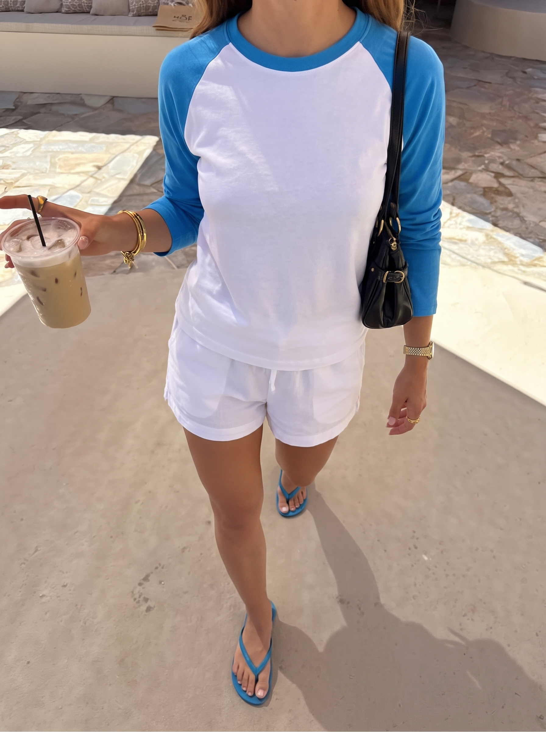 T-Shirt Léa Weiß und Blau