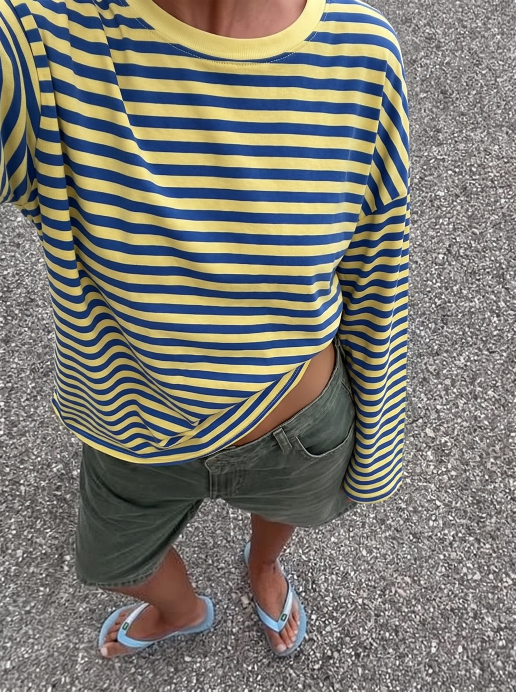 Tee-shirt Océane jaune et bleu roi