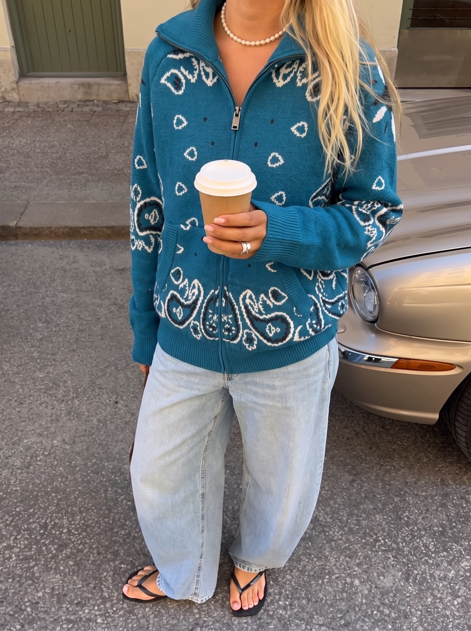 Carla teal blue vest