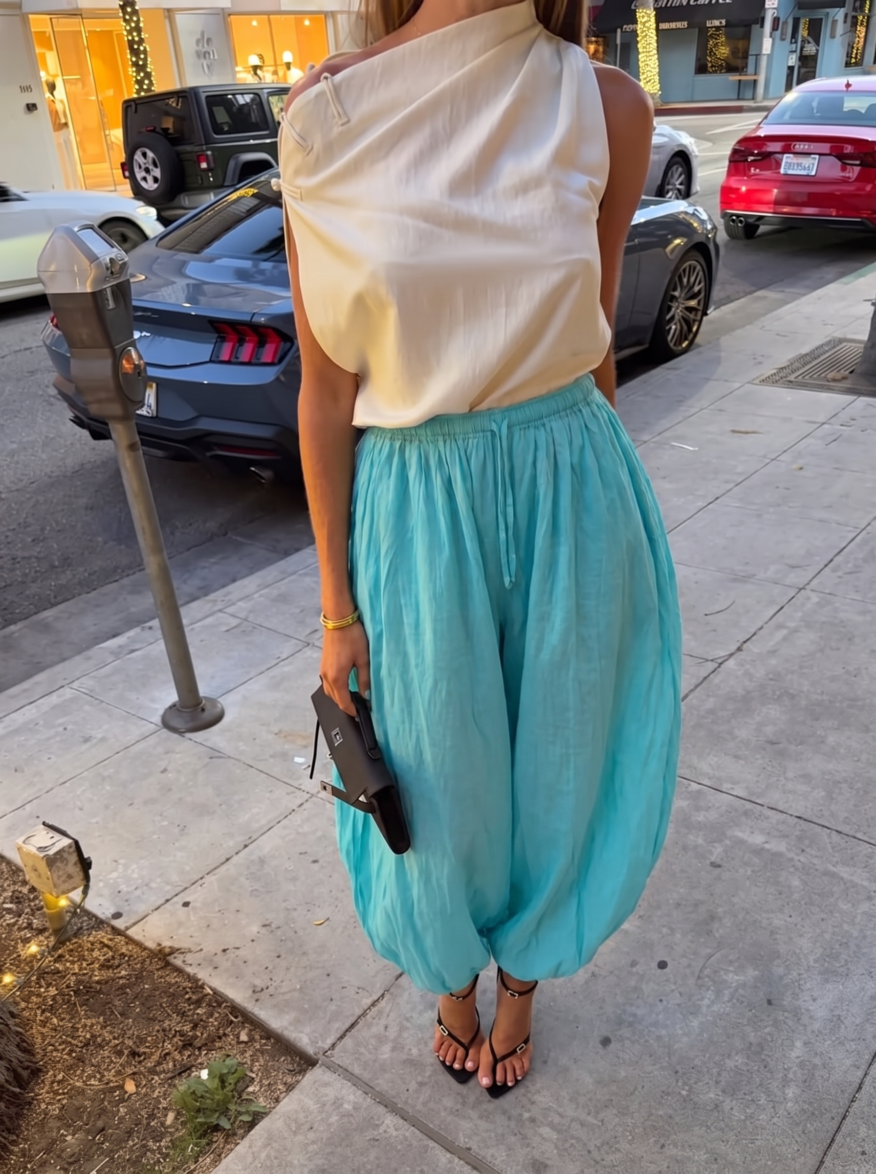 Pantaloni Dua turcoaz